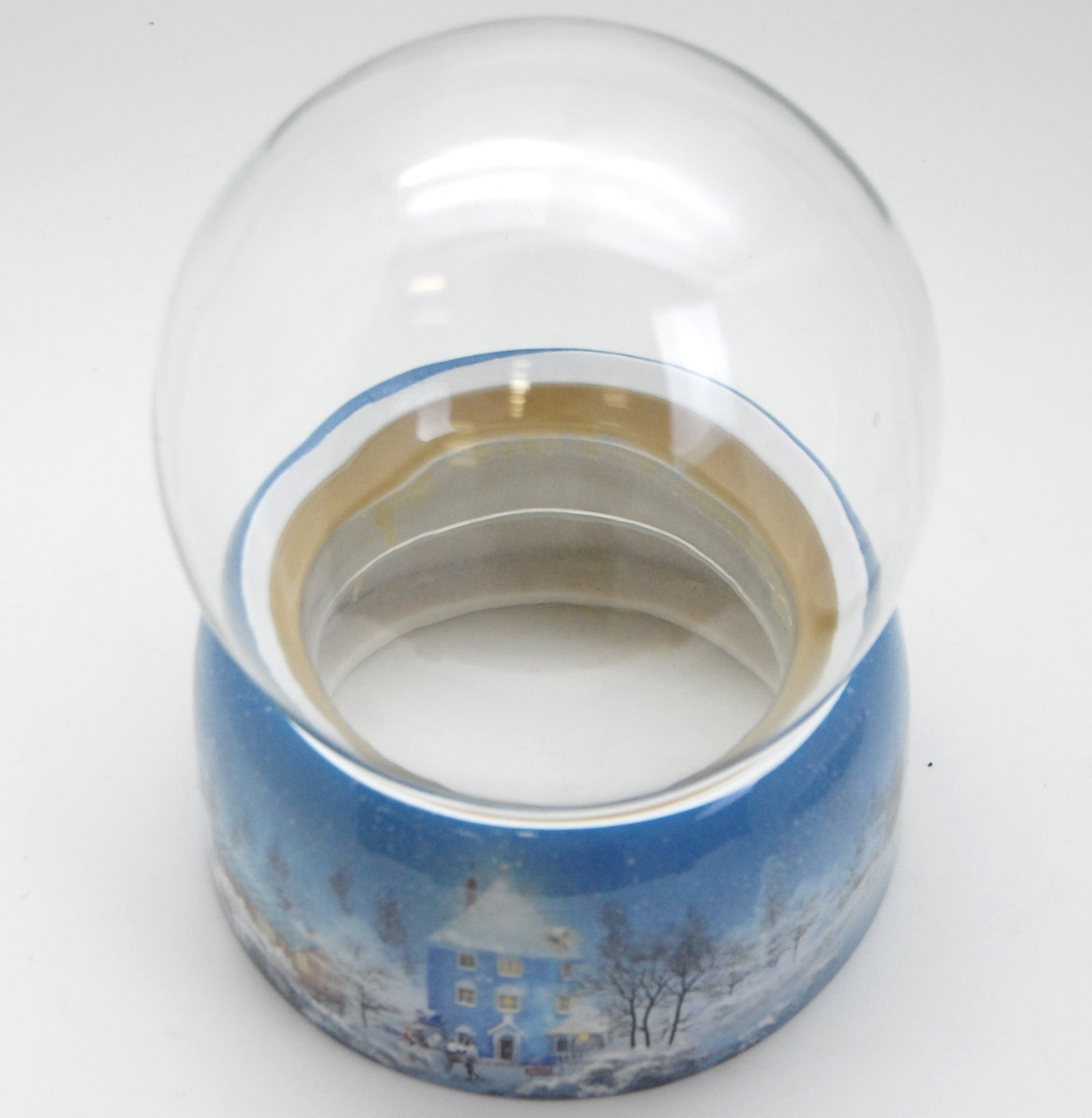 150mm DIY Schneekugelset Bastelset Glas und Porzellan Winterlandschaft mittelblau - Schneekugelhaus