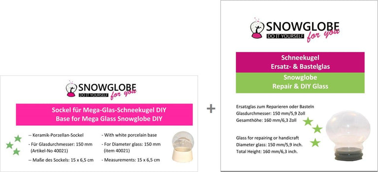 150mm DIY Schneekugelset grau - Schneekugelhaus