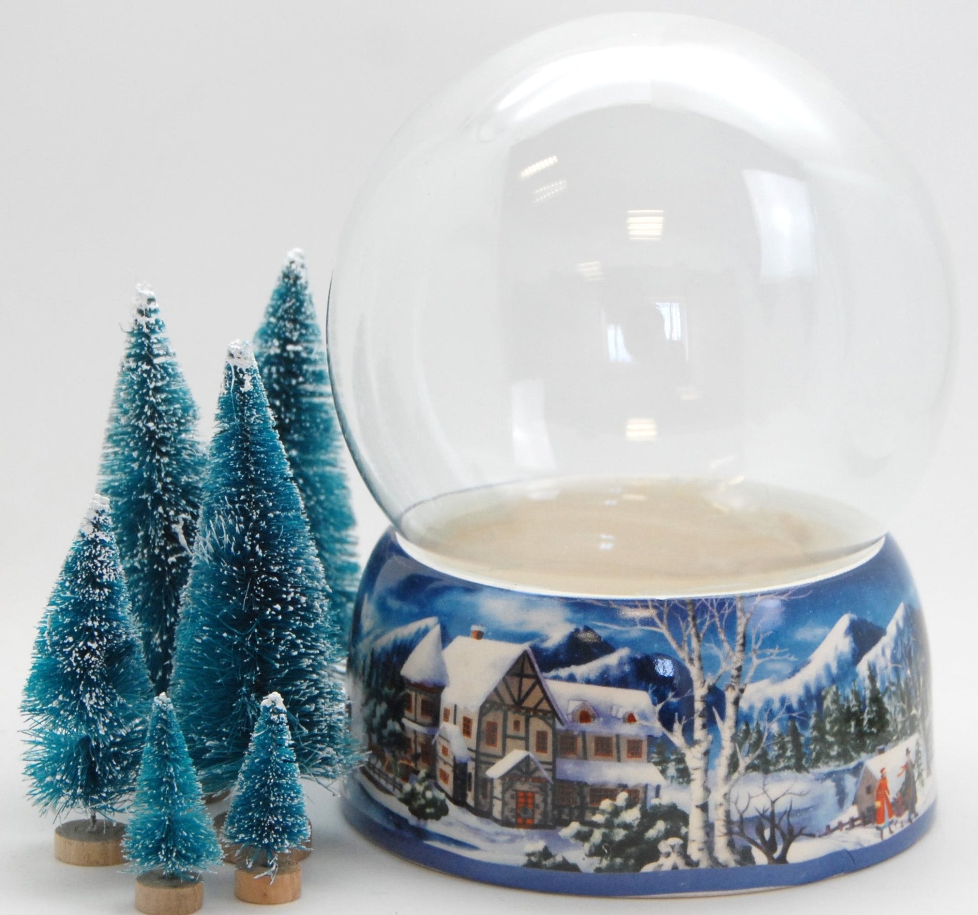 150mm DIY Schneekugelset Winter hell mit Spieluhr Winter Wonderland - Schneekugelhaus