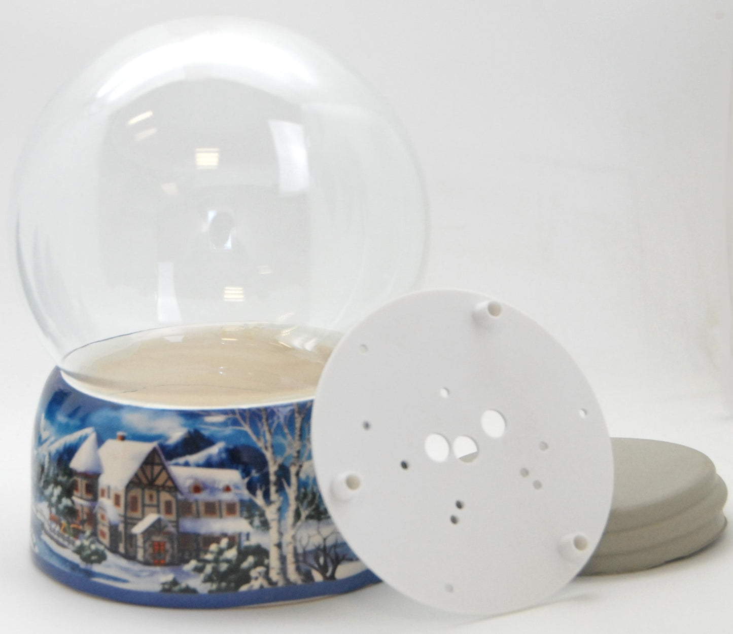 150mm DIY Schneekugelset Winter hell mit Spieluhr Winter Wonderland - Schneekugelhaus