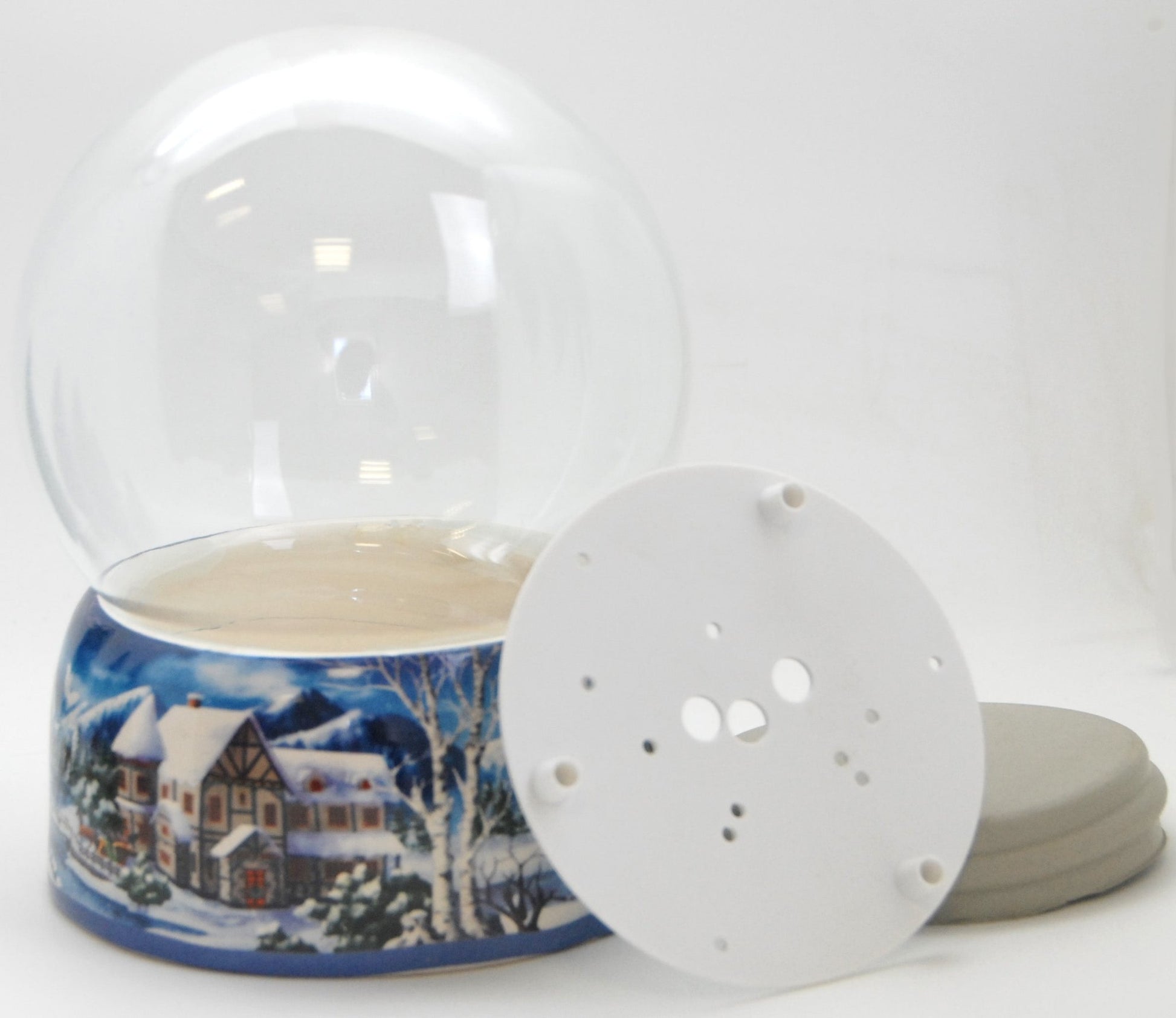 150mm DIY Schneekugelset Winter hell mit Spieluhr Winter Wonderland - Schneekugelhaus