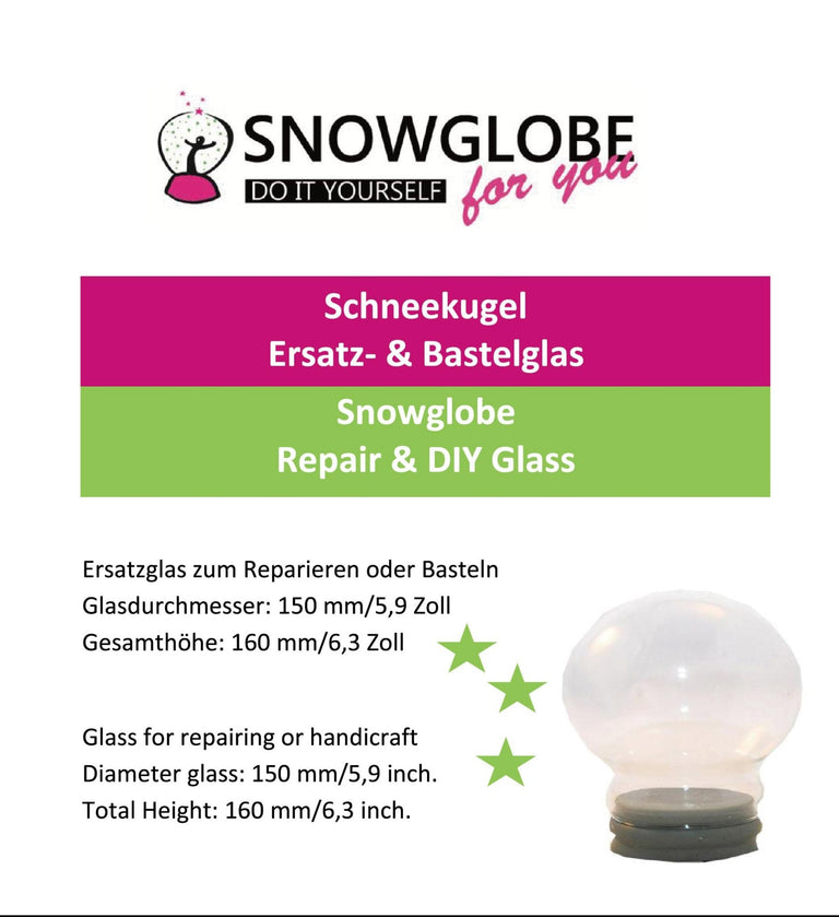 150mm-Glas für DIY-Schneekugel - Schneekugelhaus