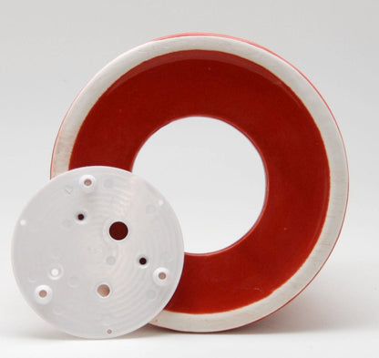150mm- Porzellan Sockel rot DIY-Schneekugel - Schneekugelhaus