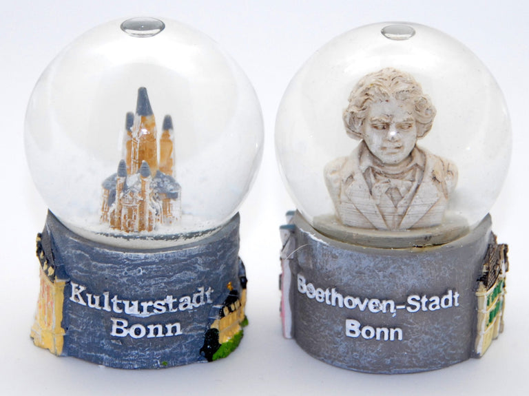 2 süße Souvenir Schneekugeln Bonn und Beethoven Bonn- Luftblase - Schneekugelhaus