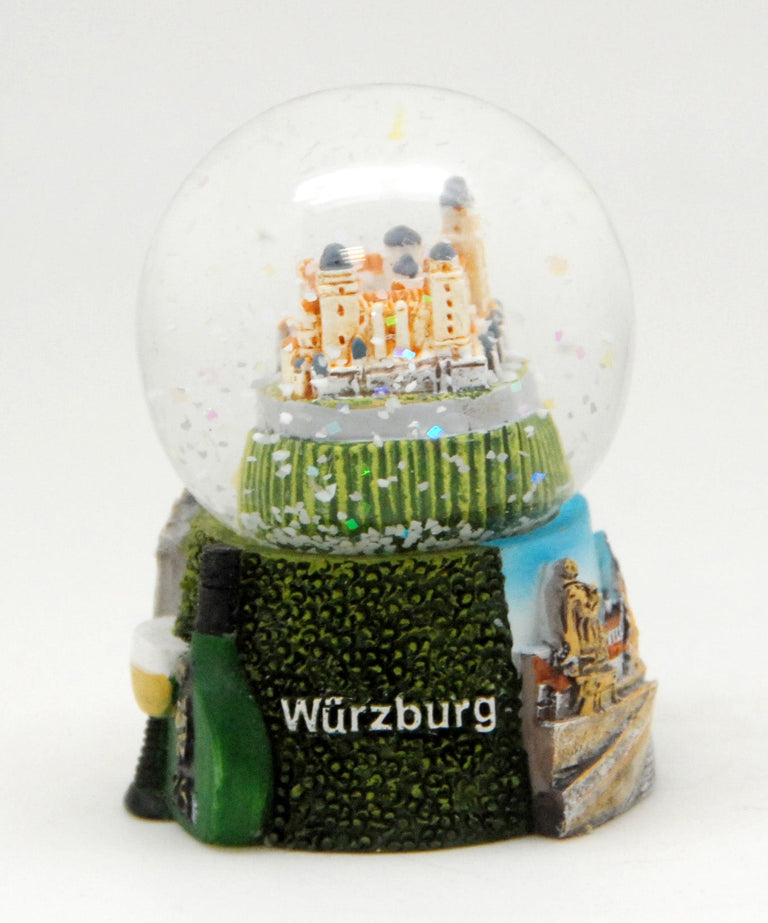 2er Set süße Souvenir-Schneekugeln Würzburg Festung Marienberg Residenz - Schneekugelhaus