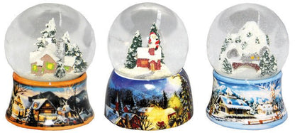 3 nostalgische Schneekugeln Winter & Weihnacht - Schneekugelhaus
