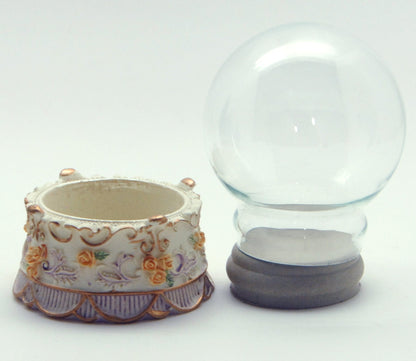 65mm-Do-it-Yourself Schneekugel mit Glas und Nostalgie-Sockel Bastelset - Schneekugelhaus