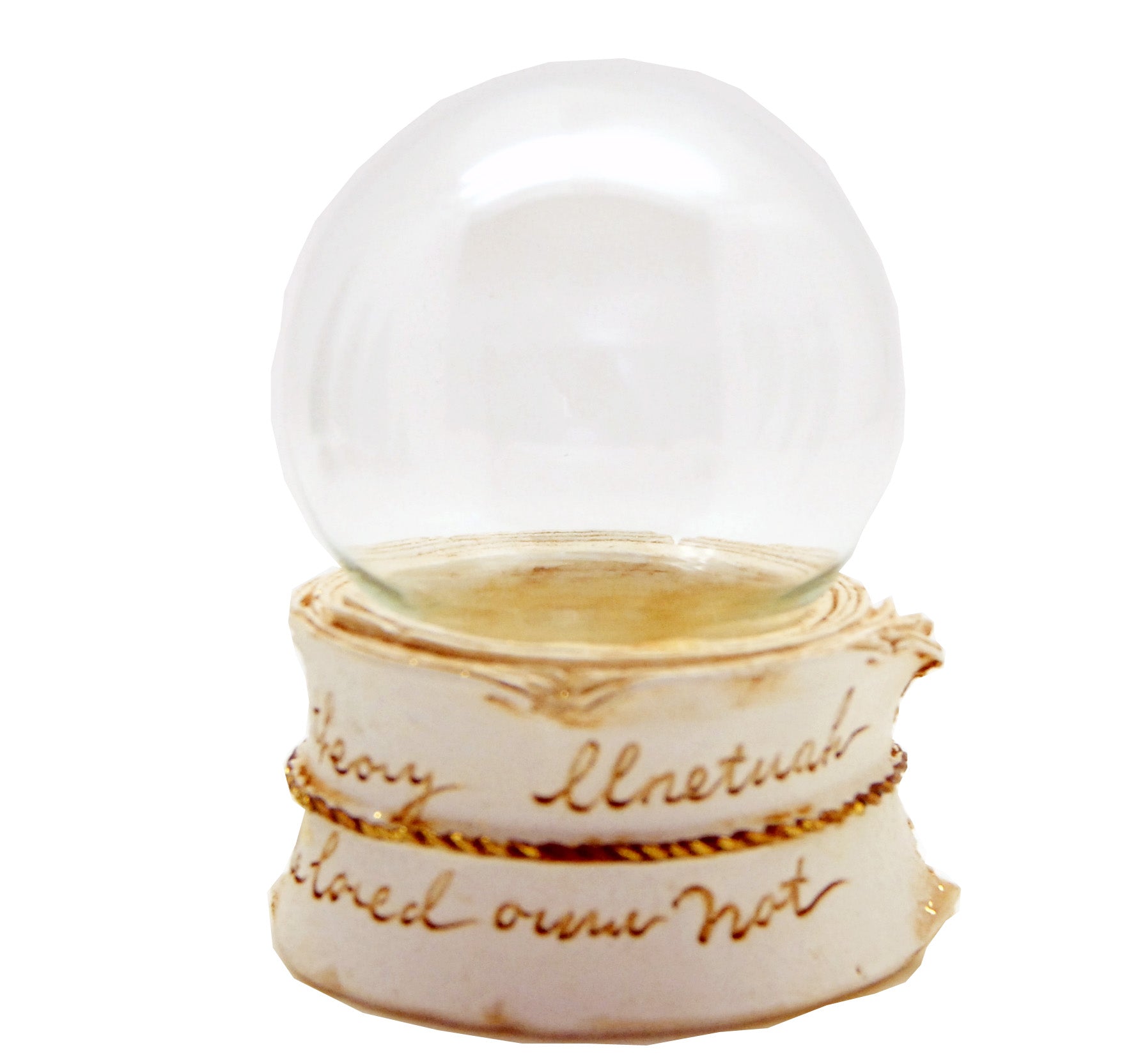 65mm-Do-it-Yourself Schneekugel mit Glas und Nostalgie Sockel mit Goldbordüre - Schneekugelhaus