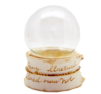 65mm-Do-it-Yourself Schneekugel mit Glas und Nostalgie Sockel mit Goldbordüre - Schneekugelhaus
