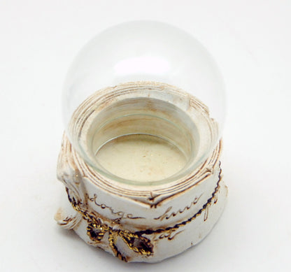 65mm-Do-it-Yourself Schneekugel mit Glas und Nostalgie Sockel mit Goldbordüre - Schneekugelhaus