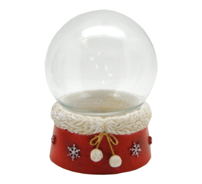 65mm-Do-it-Yourself Schneekugel mit Glas und Weihnachtssockel mit Pelzrand - Schneekugelhaus