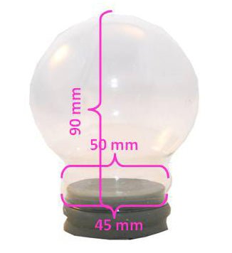 80mm-Do-it-Yourself Schneekugel mit Glas und Porzellan-Sockel - Schneekugelhaus
