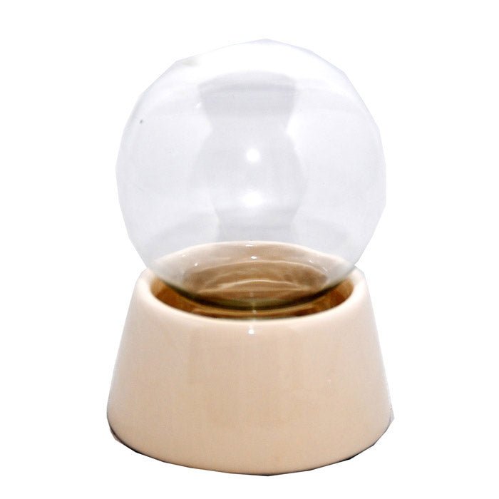 80mm-Do-it-Yourself Schneekugel mit Glas und Porzellan-Sockel - Schneekugelhaus