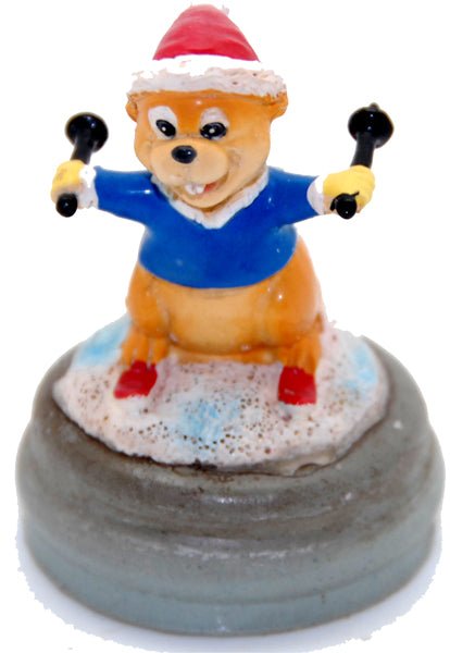 Bastel-Figur Biber auf Skiern für DIY Schneekugel - Schneekugelhaus