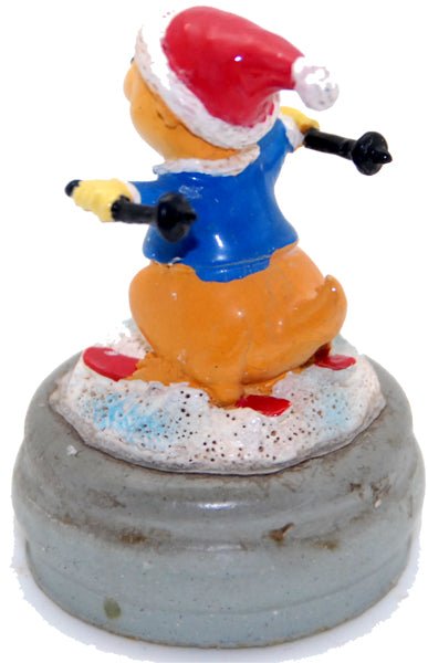 Bastel-Figur Biber auf Skiern für DIY Schneekugel - Schneekugelhaus