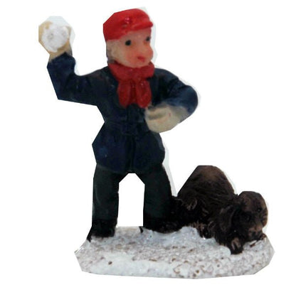 Bastel-Figur Junge mit Hund für DIY Bastelglas - Schneekugelhaus