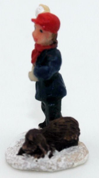 Bastel-Figur Junge mit Hund für DIY Bastelglas - Schneekugelhaus