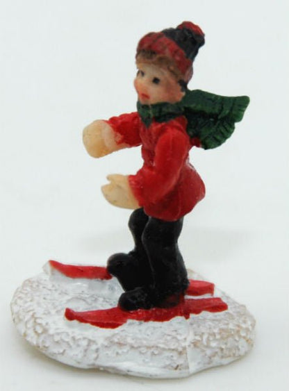 Bastel-Figur Junger Skifahrer für DIY Schneekugel - Schneekugelhaus