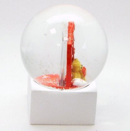 Bastelset mit 100mm Glas für DIY-Schneekugel mit Fotoeinsatz Bilderrahmen Liebe Love mit Polyresin-Sockel weiß eckig - Schneekugelhaus