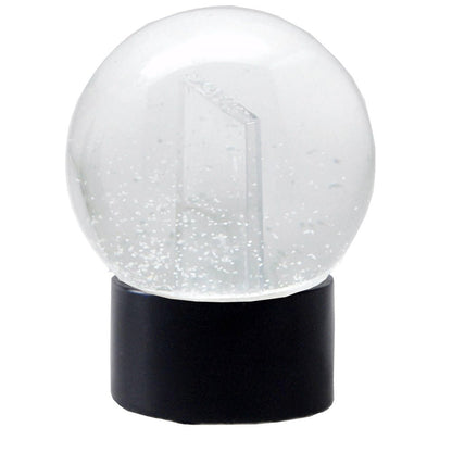 Bastelset mit 100mm Glas für DIY-Schneekugel mit Fotoeinsatz mit Polyresin-Sockel schwarz rund - Schneekugelhaus