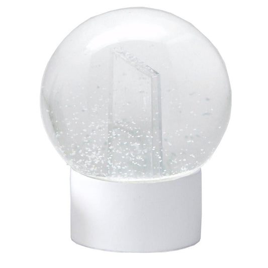 Bastelset mit 100mm Glas für DIY-Schneekugel mit Fotoeinsatz mit Polyresin-Sockel weiß rund - Schneekugelhaus