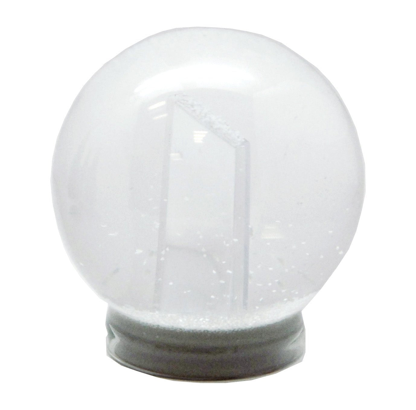 Bastelset mit 100mm Glas für DIY-Schneekugel mit Fotoeinsatz mit Porzellan-Sockel silber glänzend - Schneekugelhaus