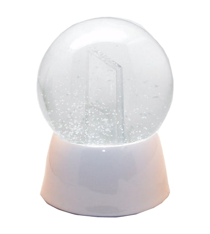 Bastelset mit 100mm Glas für DIY-Schneekugel mit Fotoeinsatz mit Porzellan-Sockel weiß - Schneekugelhaus