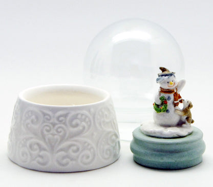 Bastelset - Schneekugel Schneemann auf Porzellansockel 65mm - Schneekugelhaus