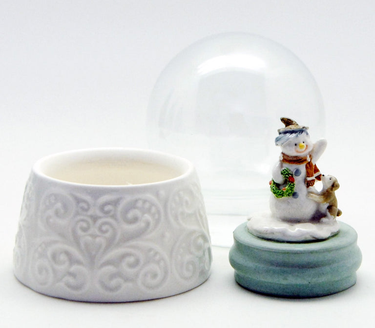 Bastelset - Schneekugel Schneemann auf Porzellansockel 65mm - Schneekugelhaus