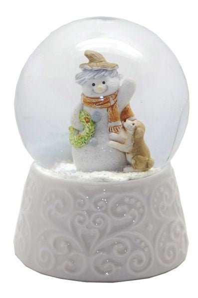 Bastelset - Schneekugel Schneemann auf Porzellansockel 65mm - Schneekugelhaus