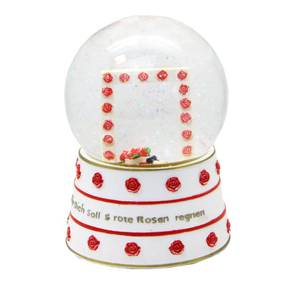 Foto-Schneekugel Für dich soll´s rote Rosen regnen Glaskugel Wechselrahmen - Schneekugelhaus