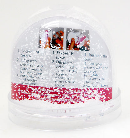 Foto-Schneekugel groß mit transparentem Sockel und Schnee – Einzelverpackung - Schneekugelhaus