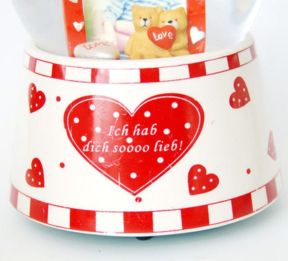 Foto-Schneekugel Ich hab dich soooo lieb Wechselrahmen Glaskugel - Schneekugelhaus