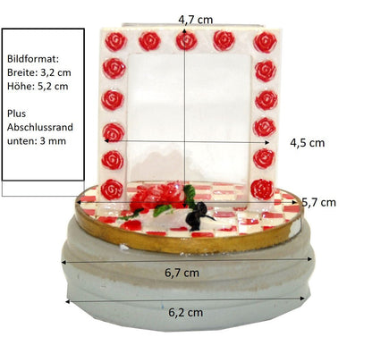 Fotorahmen mit Rosen für DIY 100mm Schneekugel - Schneekugelhaus