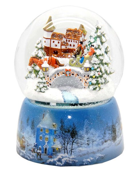 Mega Schneekugel Historische Kutschfahrt in Winterlandschaft - mit Musikspieluhr Winter Wonderland - Schneekugelhaus