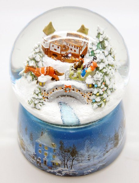 Mega Schneekugel Historische Kutschfahrt in Winterlandschaft - mit Musikspieluhr Winter Wonderland - Schneekugelhaus