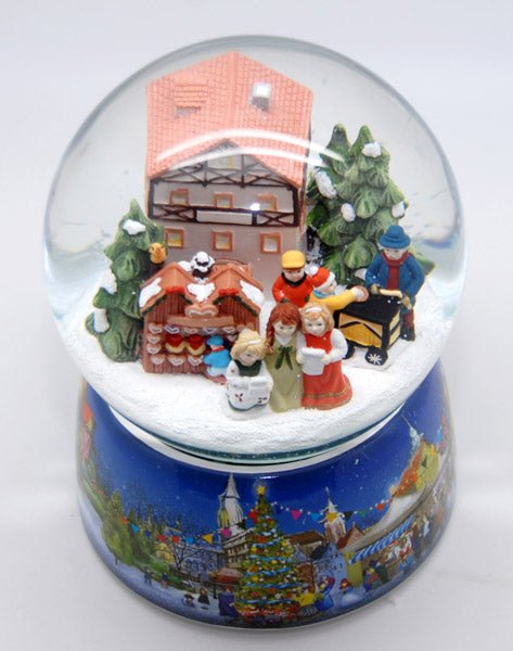 Mega Schneekugel Nostalgischer Weihnachtsmarkt mit Musikspieluhr Winter Wonderland - Luftblase - Schneekugelhaus