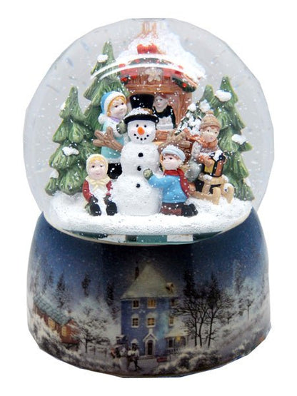 Mega Schneekugel Schneemann bauen mit Schneelandschaft - mit Musikspieluhr - Schneekugelhaus