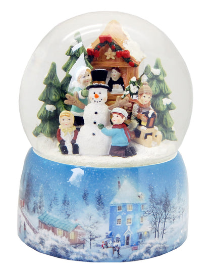 Mega Schneekugel Schneemann bauen mit Schneelandschaft - mit Musikspieluhr - Luftblase - Schneekugelhaus