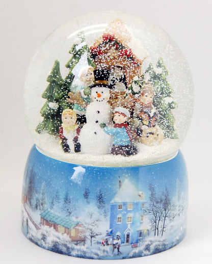 Mega Schneekugel Schneemann bauen mit Schneelandschaft - mit Musikspieluhr - Luftblase - Schneekugelhaus