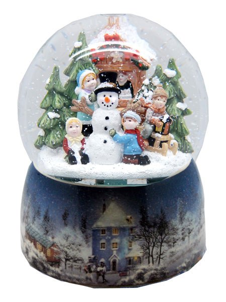 Mega Schneekugel Schneemann bauen mit Schneelandschaft und Snowmotion - Luftblase - Schneekugelhaus