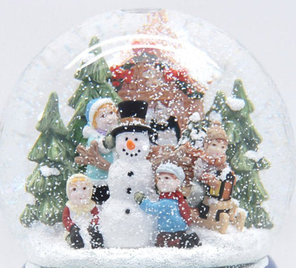 Mega Schneekugel Schneemann bauen mit Schneelandschaft und Snowmotion - Luftblase - Schneekugelhaus