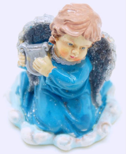 Modell für 3D-Schneekugel - blauer Engel mit Harfe - Schneekugelhaus