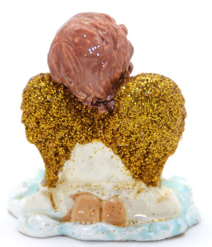 Modell für 3D-Schneekugel Engel mit Harfe - Schneekugelhaus