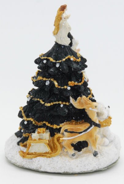 Modell für 3D-Schneekugel - Glamour Christmas Santa schwarz - Schneekugelhaus