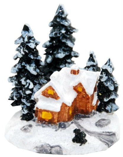 Modell für 3D-Schneekugel Hütte im Winterwald - Schneekugelhaus
