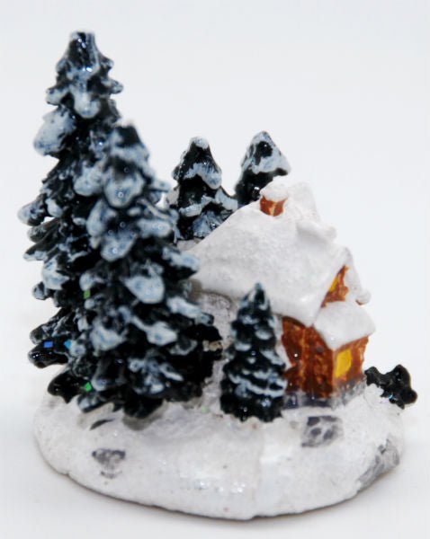 Modell für 3D-Schneekugel Hütte im Winterwald - Schneekugelhaus