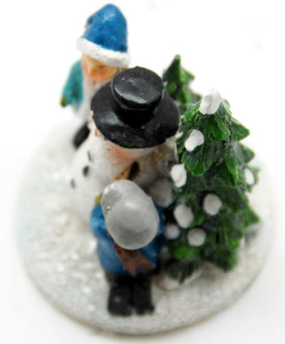 Modell für 3D-Schneekugel - Kinder bauen Schneemann - Schneekugelhaus