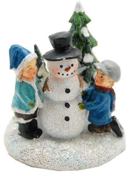 Modell für 3D-Schneekugel - Kinder bauen Schneemann - Schneekugelhaus