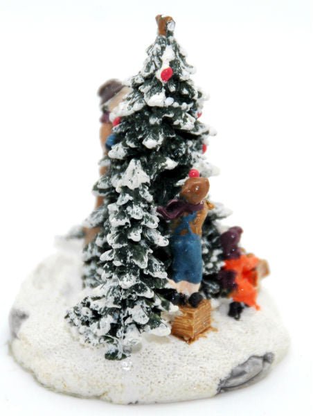 Modell für 3D-Schneekugel Kinder im verschneiten Wald - Schneekugelhaus